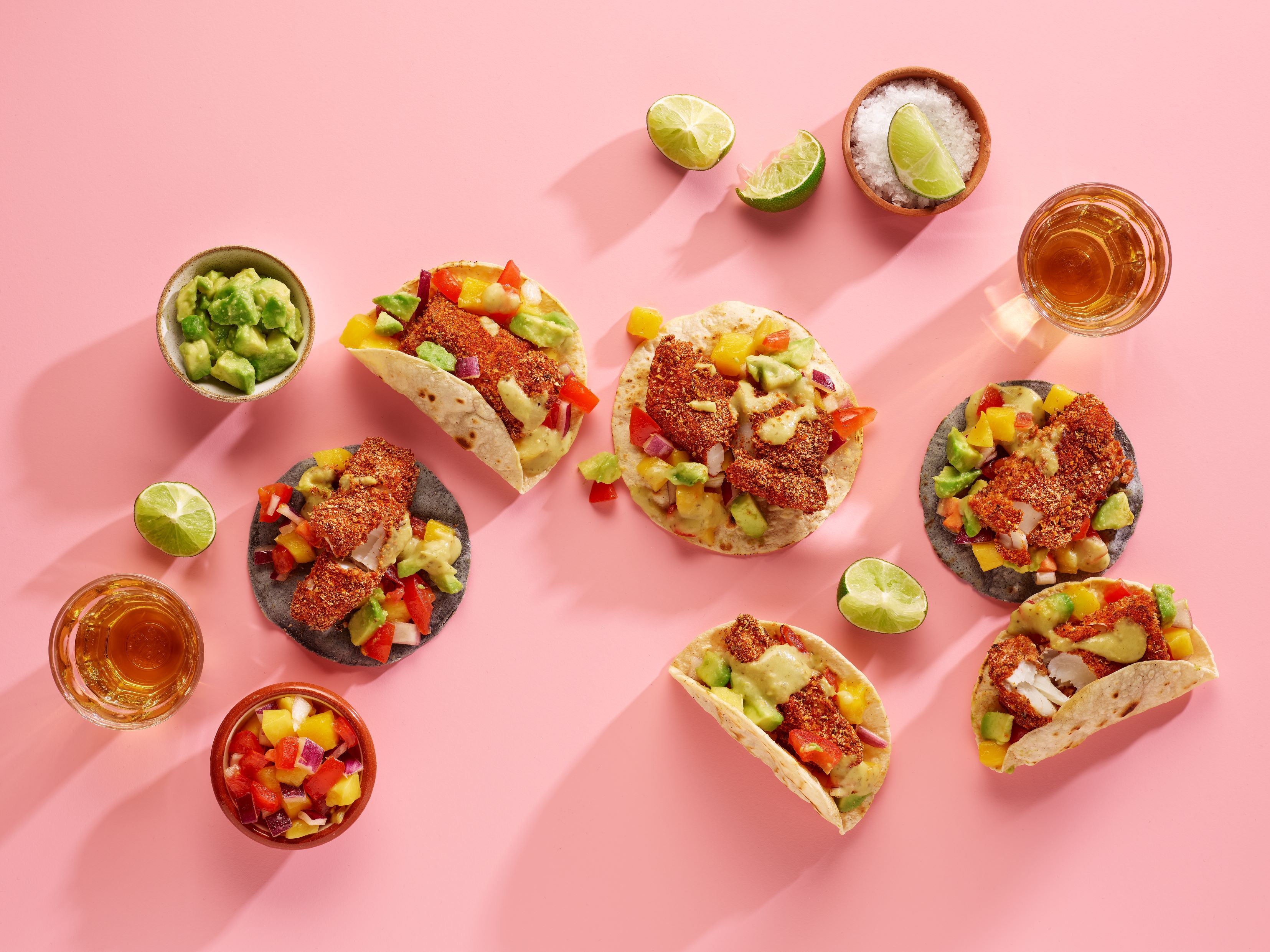 Cantina masa crunch chicken tacos with mango salsa